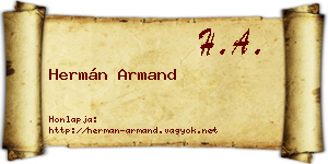 Hermán Armand névjegykártya